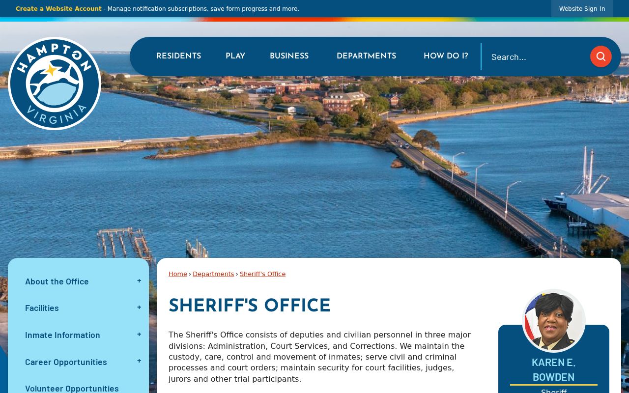 Hampton County Sheriff arrest and custody records page