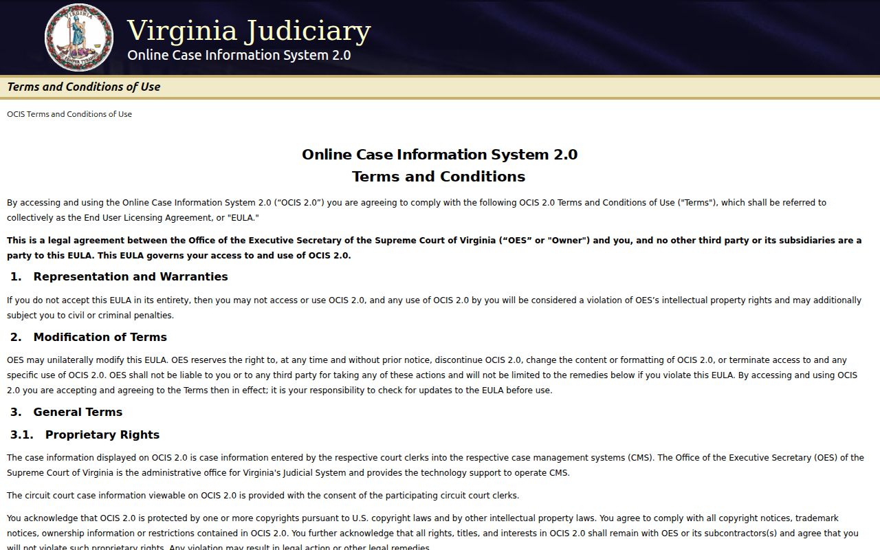 Hampton criminal court cases search in Virginia OCIS