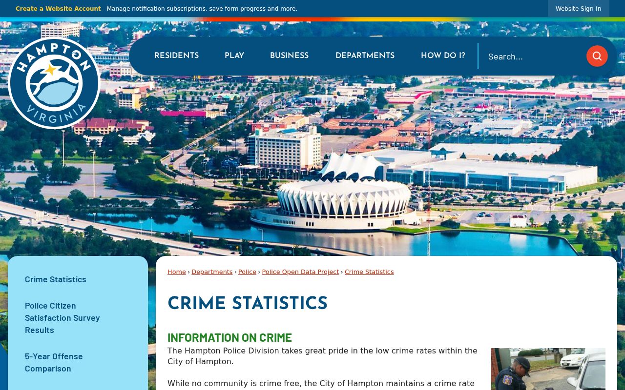 Hampton official annual crime statistics tables