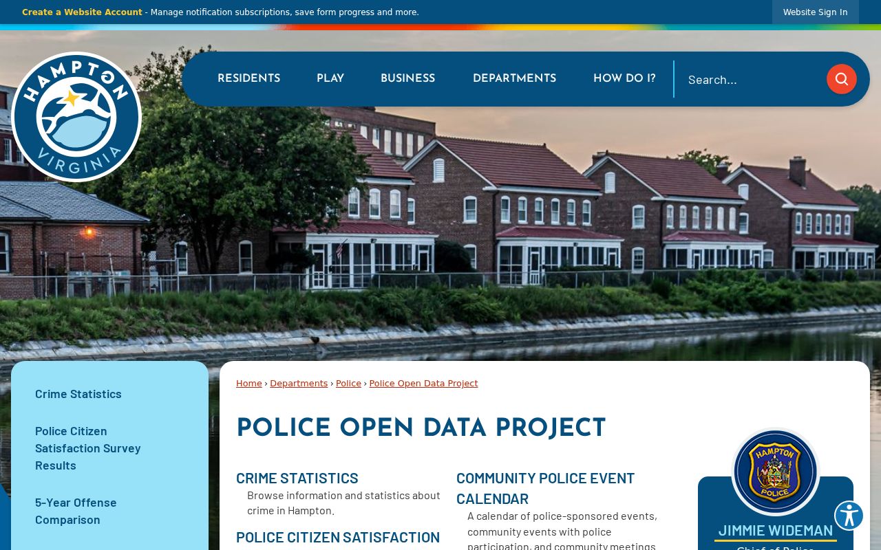 Hampton police record maps and public safety datasets
